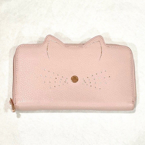 Ted Baker London Kirstie Cat Leather Pink Wallet NEW Kawaii - Picture 1 of 10